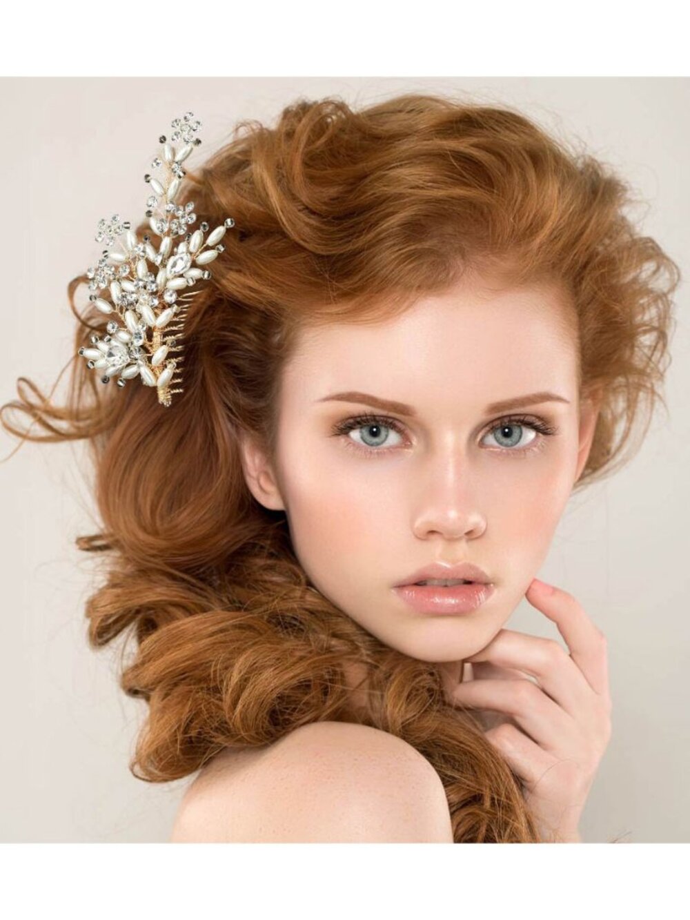 Tigerstars Gold Pearl Crystal Branch Hair Comb